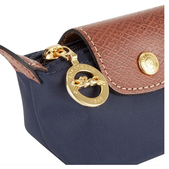 Longchamp Navy and Brown Coin Pouch - Picture 2 of 7